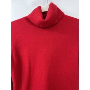 Talbots Pure Cashmere Turtleneck Red Holiday Christmas Minimalist Sweater Bright thumbnail 7