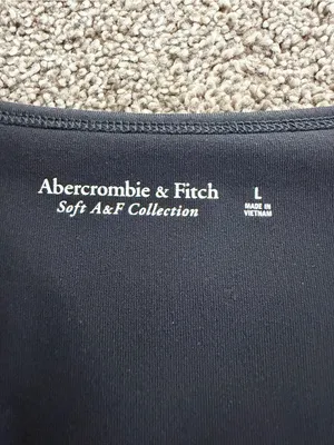 Abercrombie & Fitch Soft A&F Black Long Sleeve Scoop Neck Bodysuit Large thumbnail 3