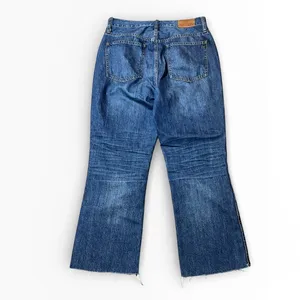 Madewell Rigid Demi-Boot Crop Jeans Size 29 High Rise Raw Hem‎ Wide Leg Denim thumbnail 2
