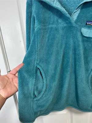 Patagonia Vintage Women's Turquoise Fleece Pullover Jacket thumbnail 4