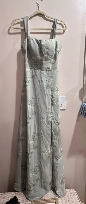 Structured Bodice Maxi Dress in Pale Sage Floral thumbnail 1
