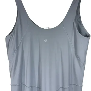 Lululemon SZ 14 Align Bodysuit 25" Shelf Bra Wicking Stretch Capris Rhino Gray thumbnail 6