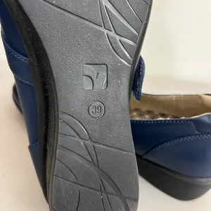 Revere Sicily Mary Jane Shoes 8M Blue Leather Wedge Comfort Career Academia thumbnail 7