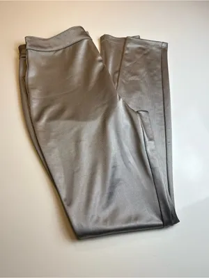 SKIMS Silver High-Waist Skinny Metallic Pants Night out , holiday Size M‎ thumbnail 3