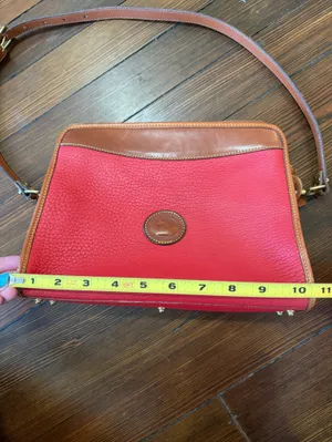 Dooney & Bourke Vintage Leather Crossbody Red/Brown thumbnail 5