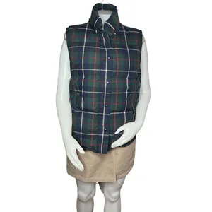 EDDIE BAUER Green Blue Puffer Vest Sleeveless Jacket Goose Down Full Zip Snaps thumbnail 2