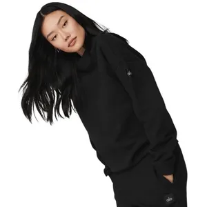 Alo Yoga Renown Sweatshirt Sz XS Heavy Weight Crew Neck Black Pullover Oversized thumbnail 1