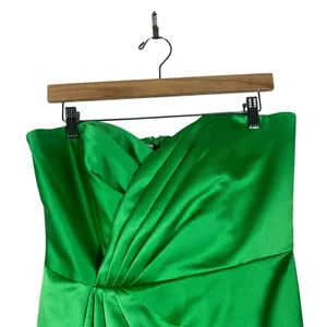 Davids Bridal F15103 Matte Satin Cocktail Dress Green Formal Pleated Size 10 thumbnail 2
