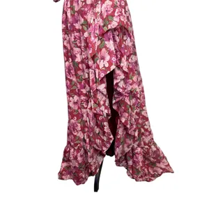 Storia Floral Ruffle Maxi Dress Women L Sweetheart Neck Puff Sleeve Cottage Romantic thumbnail 4