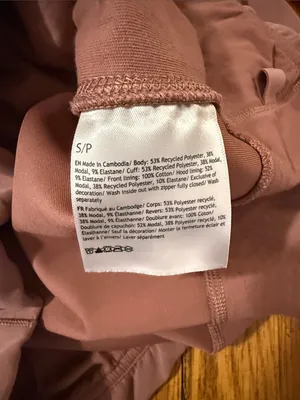 Lululemon softstreme full-zip hoodie PINK HAZE size S fall EUC thumbnail 6