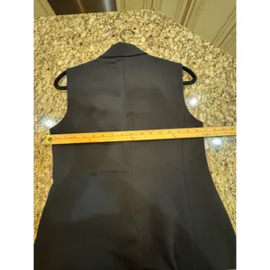 Club Monaco Women's Varlah Relaxed Long Vest Size Small Black 90's Longline thumbnail 7