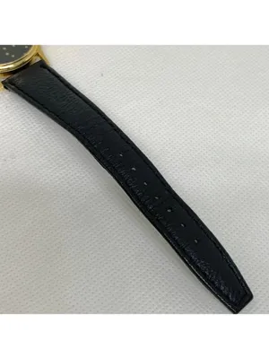 Vintage Quinton "Reach for the stars” gold tone watch 31mm quartz black running thumbnail 5