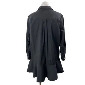 Tuckernuck Women's Black Long Sleeve Half Button A Line Mini Shirt Dress Size M thumbnail 3