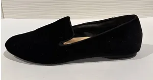 Birdies Starling Loafers Womens 9.5 Black Velvet Quilted Comfort Smoking Flats‎ thumbnail 1