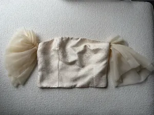 Anthropologie Sunday In Brooklyn Tulle Off The Shoulder Blouse Top Ivory Xl thumbnail 6