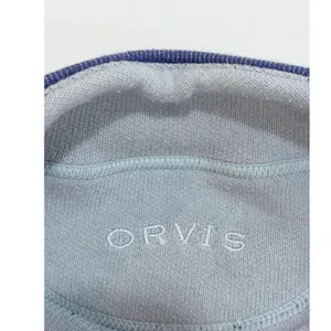 Orvis Womens Blue‎ Gray Reversible Mock Neck Knit Sweatshirt Jacket Full Zip L thumbnail 5