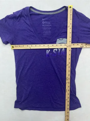 Nike Womens Kansas State K-State Wildcats Purple V-Neck Graphic T-Shirt Large thumbnail 8