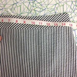 J. Crew Factory NWT $85 The Pencil Skirt in Navy & White Stripe Searsucker Sz 2 thumbnail 6