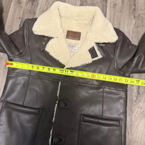 Aritzia Instant Funk Espresso Brown Leather Shearling jacket coat thumbnail 5