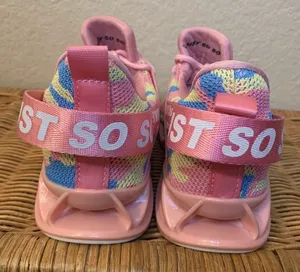 NWOT Just So So Pink Multicolor Logo Athletic Running Shoes Size 41 thumbnail 7