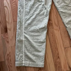 Free People Women's Trousers seersucker cargo style wide leg pants pleated waist thumbnail 3
