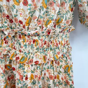 Cleobella‎ Dallas Floral Print Mini Dress Womens XS Cream Boho Feminine Coquette thumbnail 6