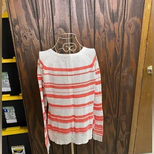 Sanctuary Striped Open Knit Sweater Size Large Cream Orange thumbnail 5