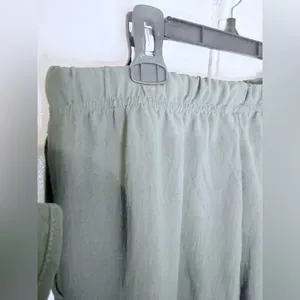 Ekouaer 2pc Lounge Set Womens M Olive Green Top & Wide Leg Pants NWT thumbnail 8