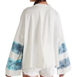 Free People We The Free Bell Sleeve Top Oversized Cotton Boho Small thumbnail 2