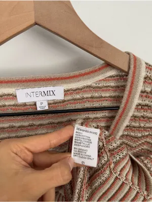 Intermix XS Minnie Chevron Knit Crop Cardigan Orange Metallic thumbnail 3