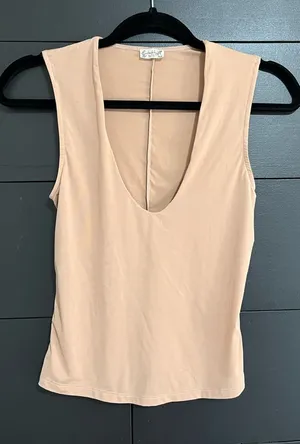 FREE PEOPLE Intimately Nude Scoop Neck Sleeveless Smoothing Tank Top Sz S EUC thumbnail 1