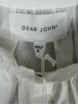 NWT Dear John Ayla Blouse Womens S White Ruffle Pearl Snap Western Prairie Top thumbnail 5