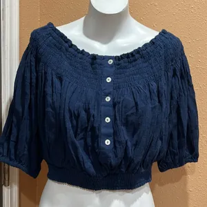 We the free navy blue crop top thumbnail 3