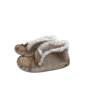UGG Womens Brown Leather Fur-Lined Moccasin Slippers Ankle Boots Size 6 SKU8190 thumbnail 4