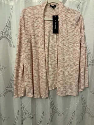 Harmony pink and white Cardigan preppy or casual Sz. thumbnail 5