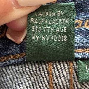 3192 | Lauren Ralph Lauren Straight Leg Mid Rise Denim Jeans Blue Womens 14 thumbnail 7