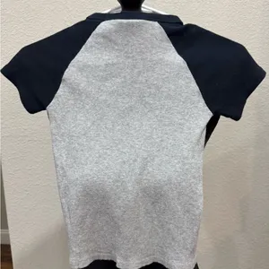 Brandy Melville Jean Paul Gray and Black Knit Top thumbnail 2