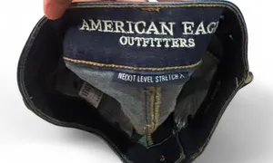 American Eagle ~Woman Size 4 Blue Denim Mini Jean Skirt Dark Wash, Stretch. thumbnail 3