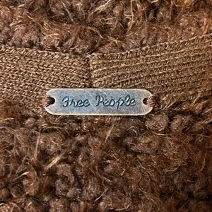 Free People Fuzzy Knit Sweater‎ Brown Slouchy Cozy Boho Pullover M thumbnail 4