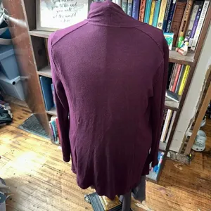 White House Black Market plum drape S long cardigan thumbnail 2