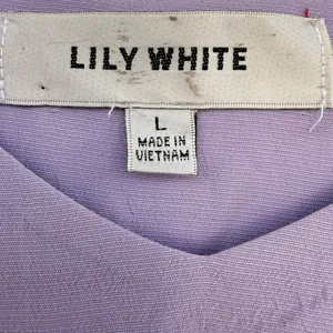 & Other Stories Lily White Lilac Purple Large (L) Ruffle Blouse Neck Bow Preppy thumbnail 6