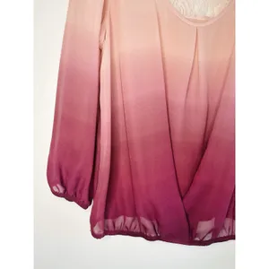 By & By Sheer Ombre Blouse M Pink Burgundy‎ Lace Back Whimsigoth Fairy Pixie NWT thumbnail 4