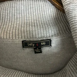 Light Gray Cowl Neck Sweater with Ribbed Paneling - Lety & Me thumbnail 3