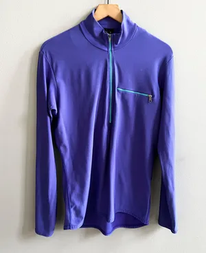 Patagonia Rare Vintage 1/2 Zip Pullover Base Layer Purple Teal Zipper Size Large thumbnail 2