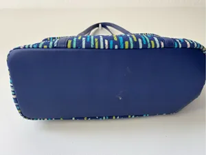 Vera Bradley Trimmed Laptop Tote Katalina Showers Blue Green Shoulder Bag Travel thumbnail 5