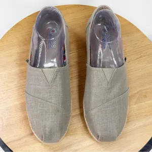 Bobs‎ by Skechers Highlights High Jinx Canvas Wedge Espadrille Shoes Tan 9 thumbnail 5