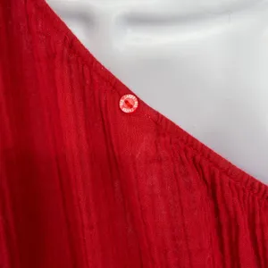 RED CARTER Red One Shoulder Gauze Maxi Dress Boho Beach Vacation Size‎ XS thumbnail 3