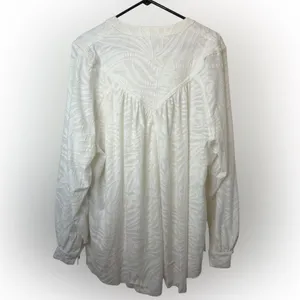 Free People Can't Stop Dreaming Oversized White Button Down Flowy Tunic Top thumbnail 2