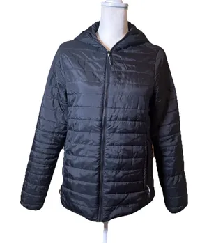 Craghoppers Women's Black Quilted‎ Hooded Jacket Zip Front US 6 UK 10 thumbnail 1