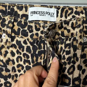 Princess Polly Nickei Denim Mini Leopard Print Skirt US 0 thumbnail 7
